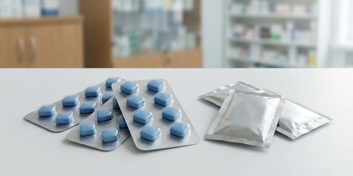 Overzicht van Kamagra varianten: tabletten, oral jelly en bruistabletten met sildenafil